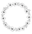 round wreath of linen in black and white frame vector image