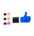 cartoon businessmen thumbs up collection 3d vector image