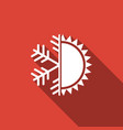 hot and cold symbol sun snowflake icon vector image