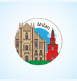 milan italy detailed silhouette trendy vector image