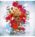 skull and flowers day of the dead vector image