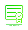diploma with check mark pixel perfect gradient vector image