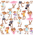 monkeys rare animal cartoon macaque like vector image