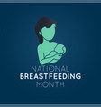 national breastfeeding month logo icon vector image