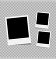 photo frame white plastic border on a transparent vector image vector image