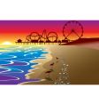 beach and boardwalk vector image