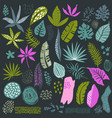 collection of tropical plants and abstract vector image vector image