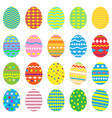 easter eggs icons set collection eggs vector image