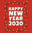 happy 2020 new year card with garland vector image vector image