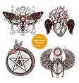 magic occult tattoo set vector image