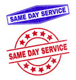 same day service grunged seals in round vector image