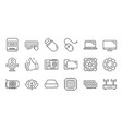 computer device line icons motherboard cpu vector image