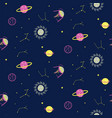 seamless pattern with cosmic objects planets vector image