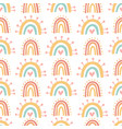 seamless pattern with cute boho rainbows vector image vector image