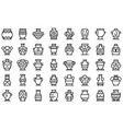 amphora icons set outline style vector image vector image
