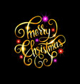 merry christmas gold glittering lettering vector image vector image