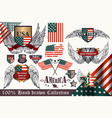 set of vintage elements united states symbols vector image