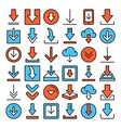 download files icons set on white background vector image