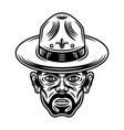 boyscout men in hat with bristle character vector image vector image