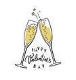 happy valentines day handwritten calligraphic text vector image vector image