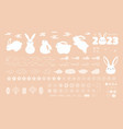 2023 lunar new year rabbits design elements set Vector Image