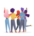 diverse friend group people hugging together vector image
