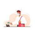 nfc technology concept man in facial mask use vector image