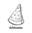 watermelon piece black and white vector image vector image