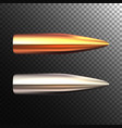 realistic bullet on transparent background vector image