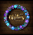 merry christmas gold text for card vector image vector image
