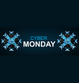 cyber monday sale with snowflake and greeting box vector image vector image