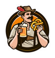 oktoberfest beer festival happy man in national vector image vector image