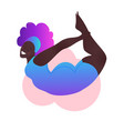 plus size black curvy lady doing yoga class vector image
