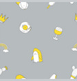 seamless pattern with patch doodles vector image