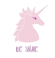 silhouette of a unicorn with inscription vector image