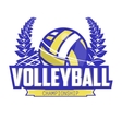 volleyball championship logo with ball vector image vector image