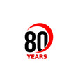 80th anniversary abstract logo eighty vector image vector image