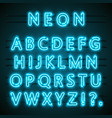 neon font text blue english lamp alphabet vector image