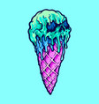 ice cream skull isolated horror halloween vector image vector image