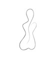 one line drawing nude female body beauty woman vector image