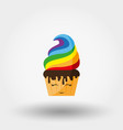 cupcake kawaii icon flat vector image
