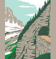 going-to-the-sun road in eastside tunnel and mt vector image vector image