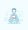 in trendy flat linear style - male character vector image vector image