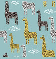 seamless pattern with giraffe childish texture vector image vector image