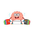train your brain brain cartoon flat vector image vector image