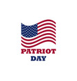 patriot day us flag on white background memorial vector image