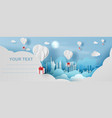 3d paper art and craft style balloon white vector image
