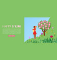 concept happy spring love or valentine day vector image vector image