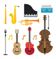 jazz music instruments objects set vector image