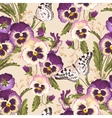 vintage pansy seamless vector image vector image